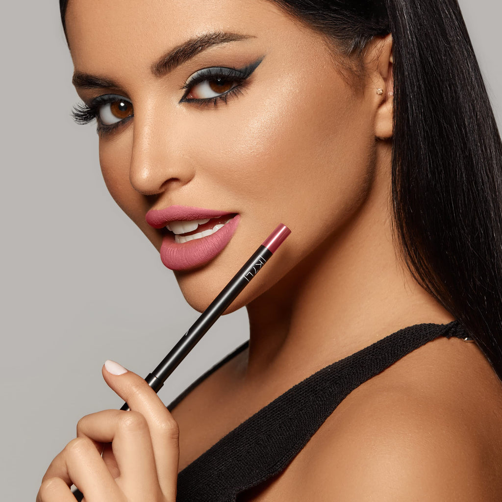 K7L Dark Pink Lip Crayon (Vegan) – Long-Lasting, Waterproof Lip Liner in Buff
