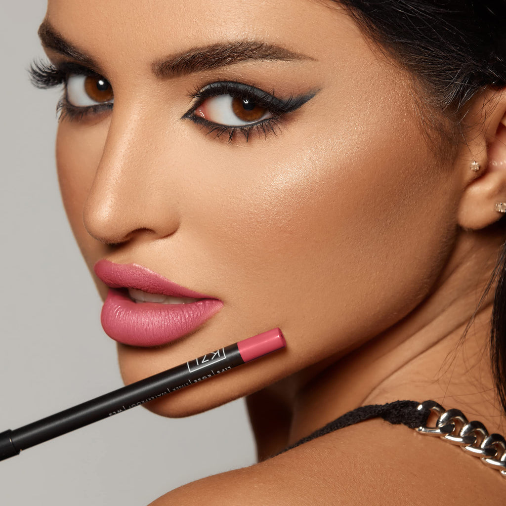K7L Pink Lip Crayon (Vegan) – Waterproof, Smudge-Proof, Precise Lip Liner