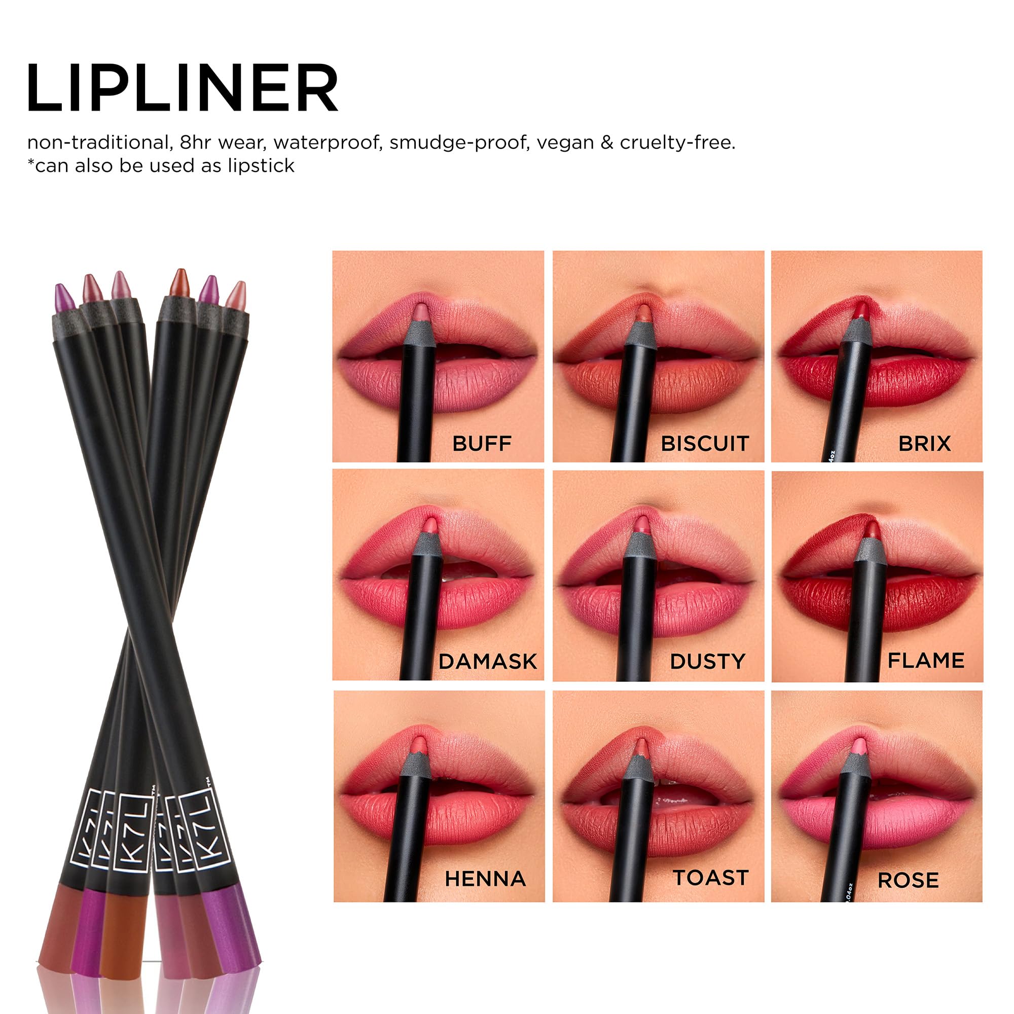 K7L Pink Lip Crayon (Vegan) – Waterproof, Smudge-Proof, Precise Lip Liner
