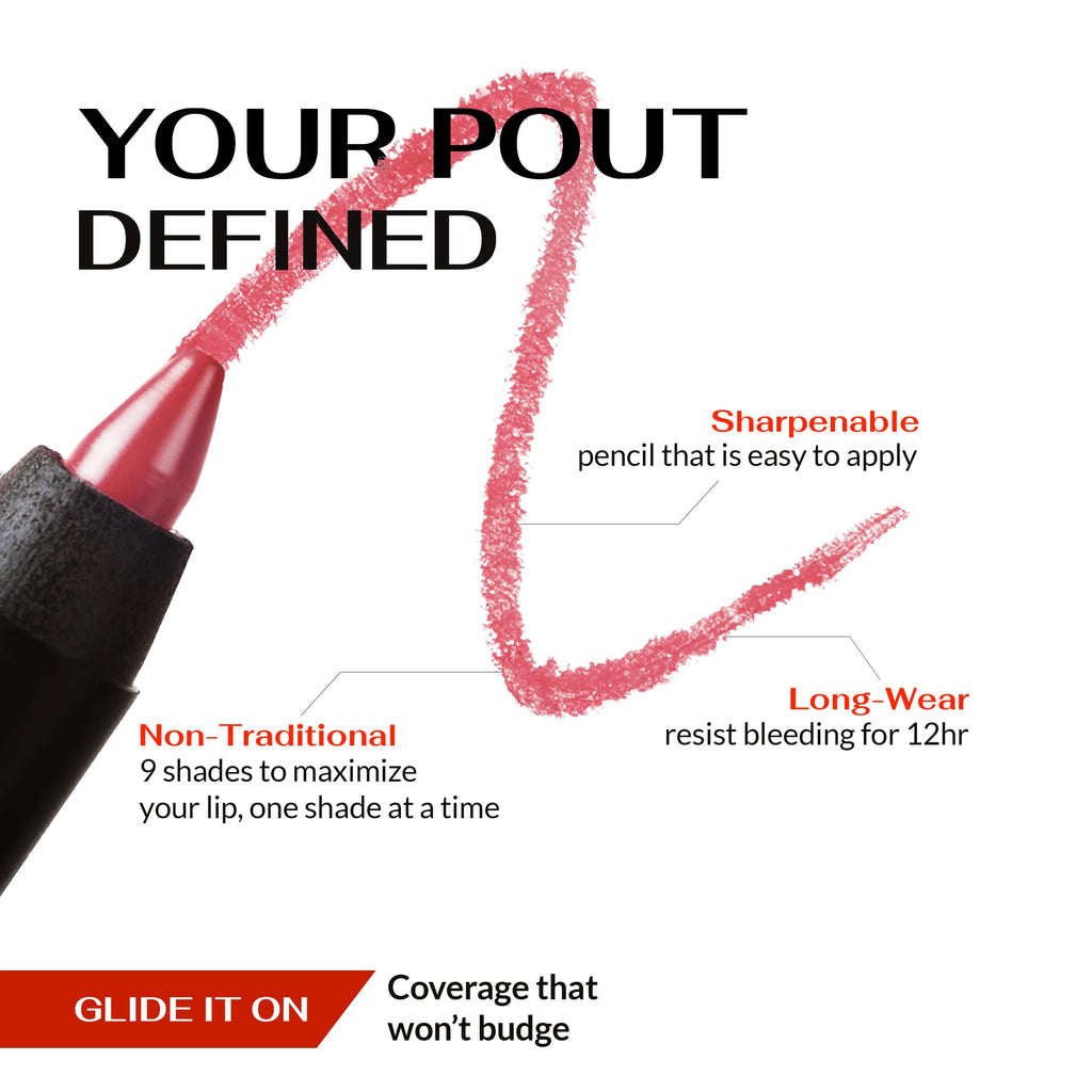 K7L Pink Lip Crayon (Vegan) — Waterproof & Smudge-Proof Lip Liner