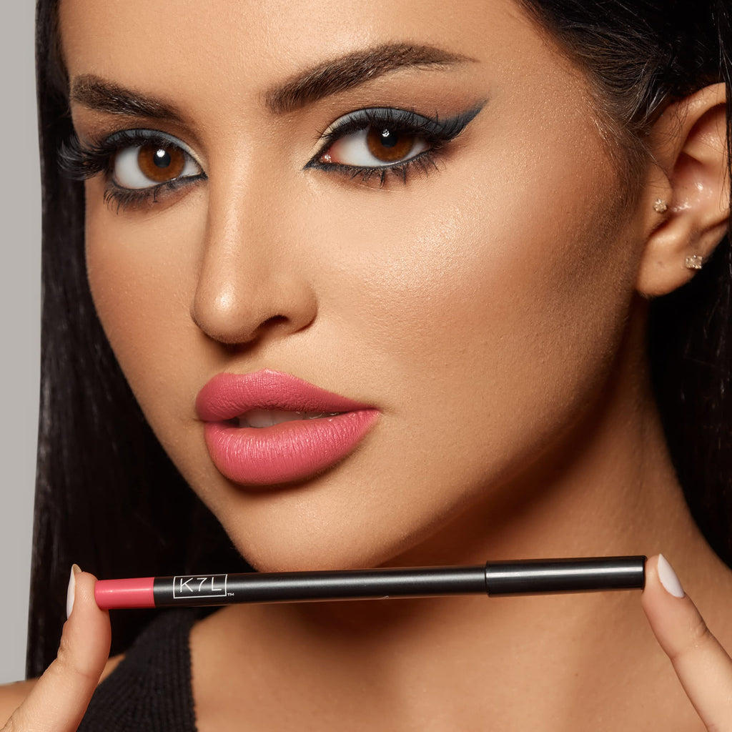K7L Pink Lip Crayon (Vegan) — Waterproof & Smudge-Proof Lip Liner