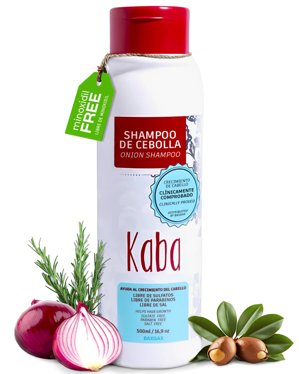 Kaba Onion Shampoo for Hair Growth – All Hair Types, Fresh Scent, 16.9 oz