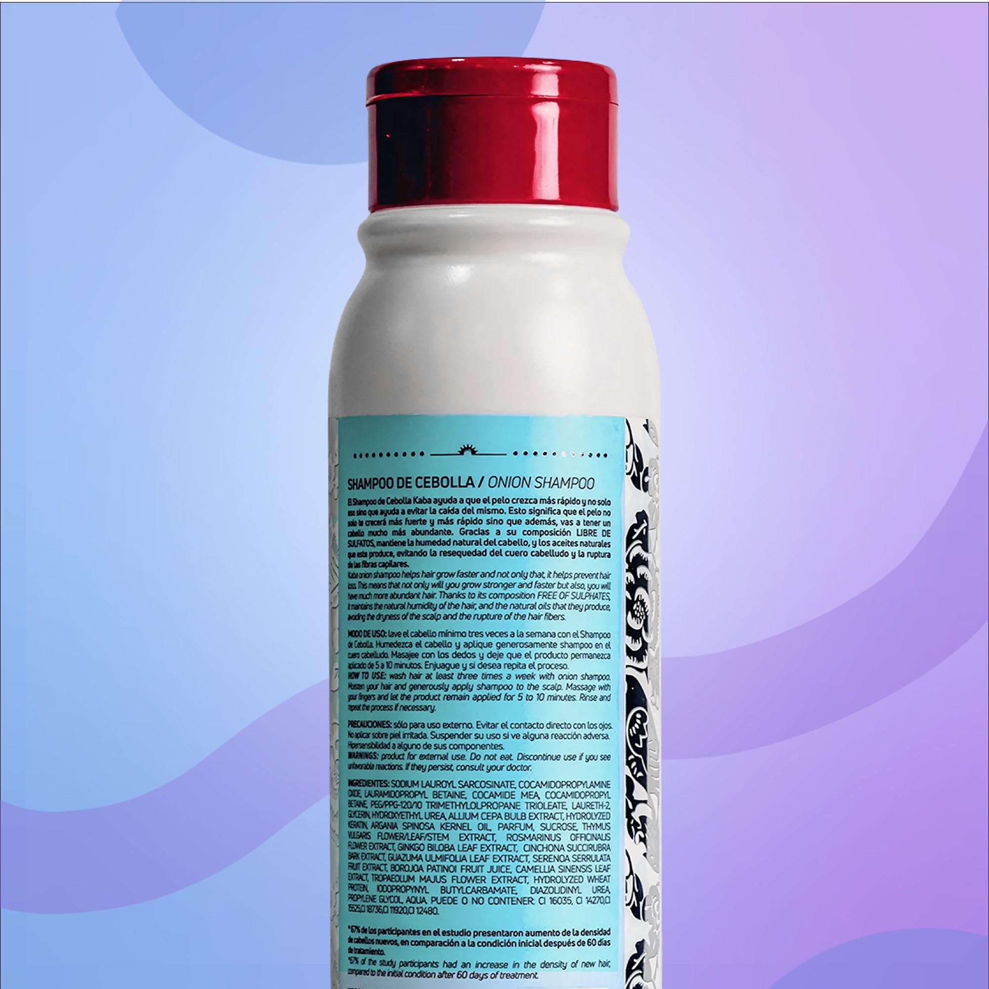 Kaba Onion Shampoo for Hair Growth – All Hair Types, Fresh Scent, 16.9 oz