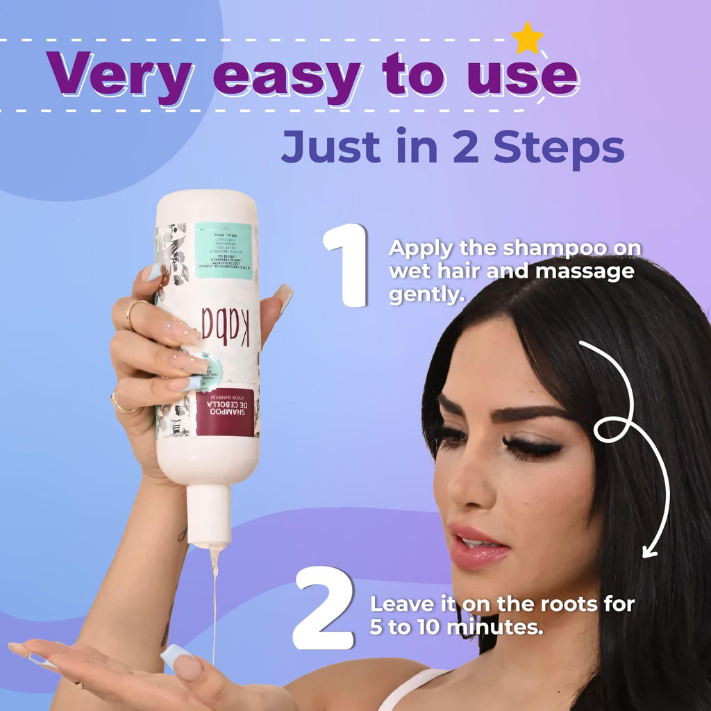 Kaba Onion Shampoo for Hair Growth – All Hair Types, Fresh Scent, 16.9 oz