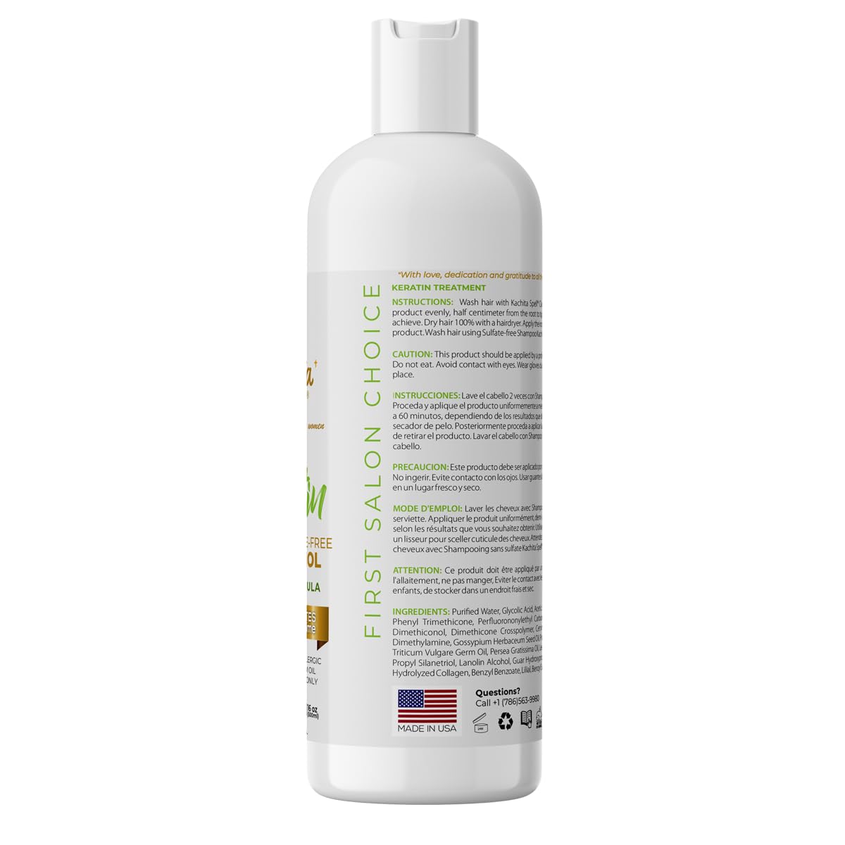 Kachita Spell Keratin Treatment – Formaldehyde-Free, Made in USA, 32 fl oz