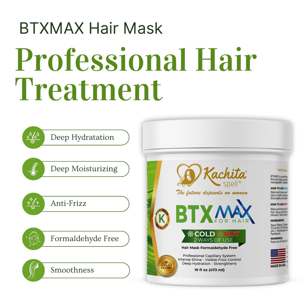 Kachita Spell BTX MAX Deep Conditioning Hair Mask – Hydrating Keratin & Argan Oil Treatment (16 oz)