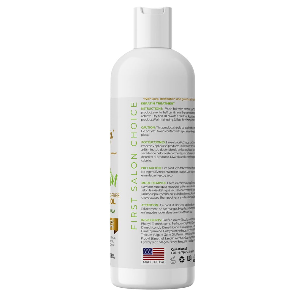 Kachita Spell Brazilian Keratin Treatment — Formaldehyde Free, 1 Litre, Made in USA