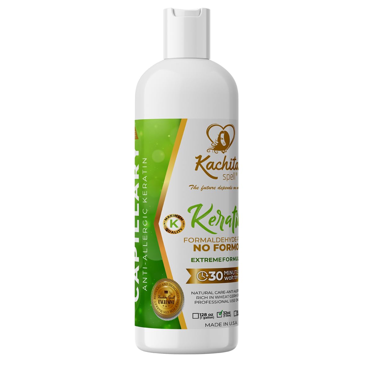 Kachita Spell Keratin Treatment – Formaldehyde-Free, Made in USA, 32 fl oz