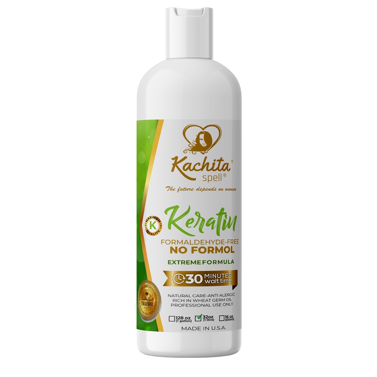 Kachita Spell Keratin Treatment – Formaldehyde-Free, Made in USA, 32 fl oz