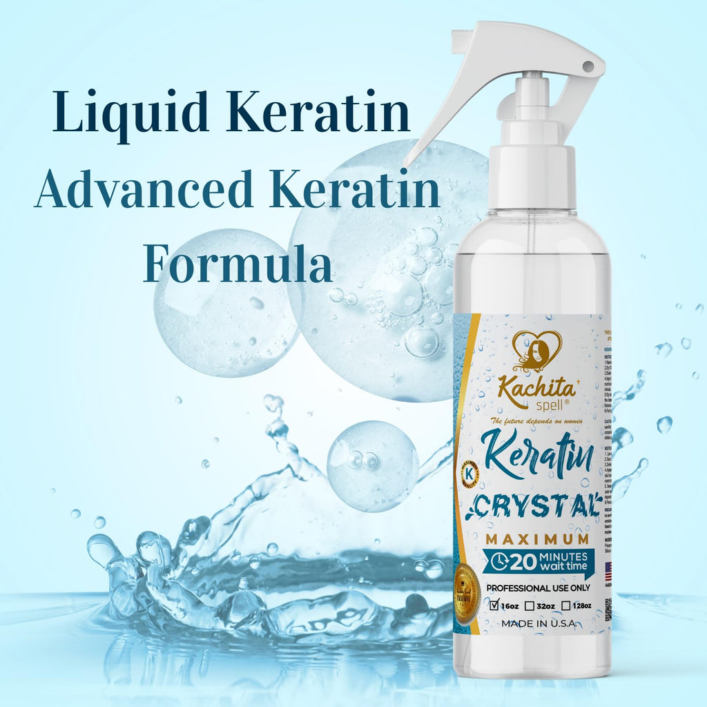 Kachita Spell Keratin Crystal – Express 20-Minute Keratin Spray for Lasting Blowouts | Home & Pro Use | 16 fl oz