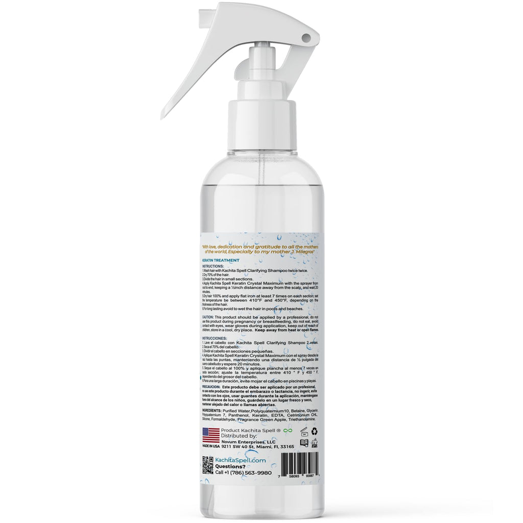Kachita Spell Keratin Crystal – Express 20-Minute Keratin Spray for Lasting Blowouts | Home & Pro Use | 16 fl oz