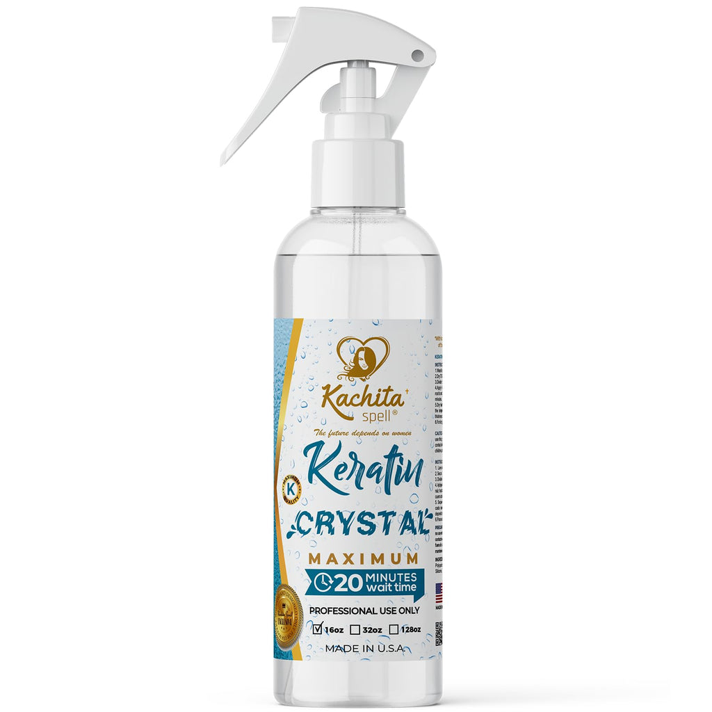 Kachita Spell Keratin Crystal – Express 20-Minute Keratin Spray for Lasting Blowouts | Home & Pro Use | 16 fl oz