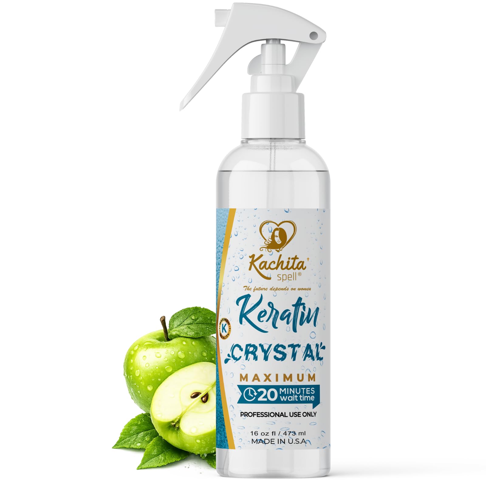 Kachita Spell Keratin Crystal – Express 20-Minute Keratin Spray for Lasting Blowouts | Home & Pro Use | 16 fl oz