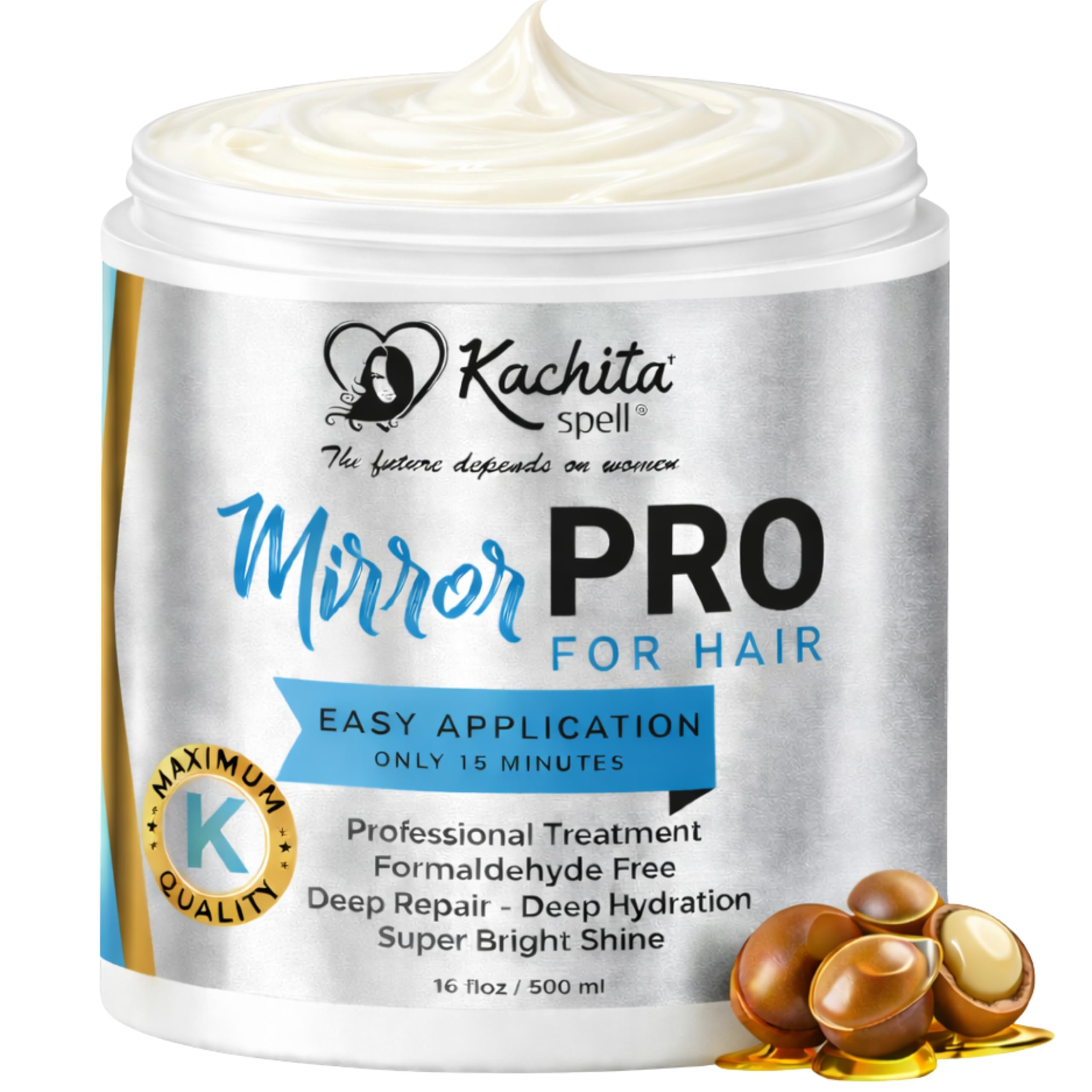 Kachita Spell MirrorPRO Hair Mask – Deep Conditioning for Dry & Damaged Hair | Sulfate-Free 16 oz