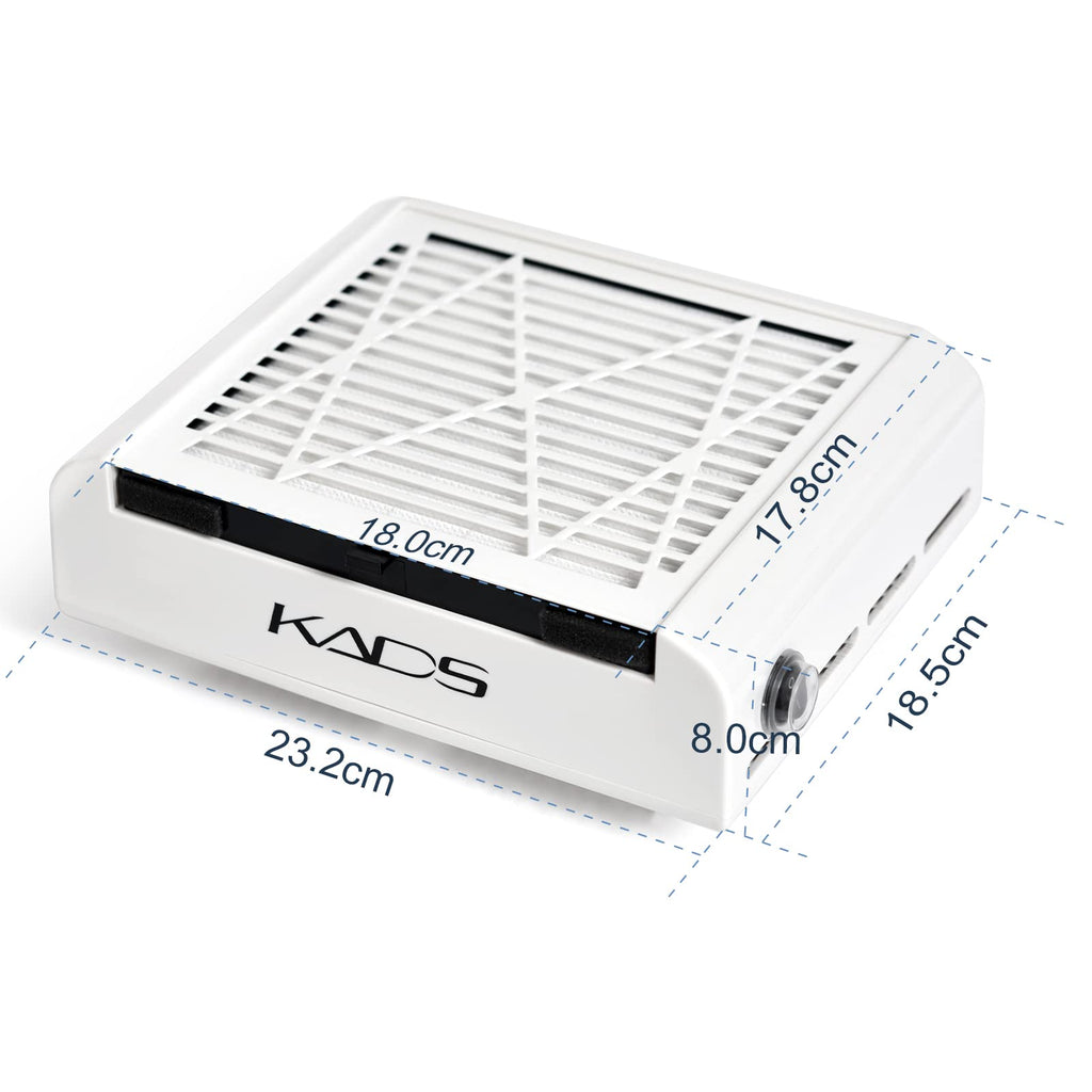 KADS Nail Dust Collector – Compact 110V Vacuum Fan for Nail Art, Reusable Filter, Salon & Home