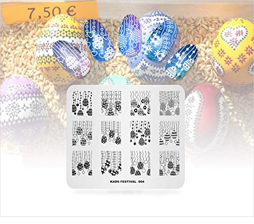 KADS 5Pcs Nail Art Stamping Plates Set – Flower Rabbit Kiss Heart Image Plate
