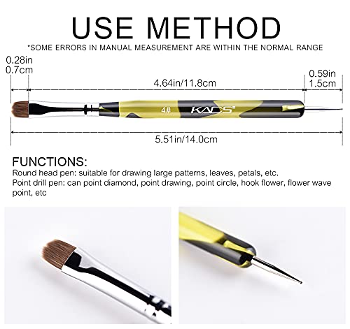 KADS Kolinsky Sable 2-Way Nail Art Brush & Dotting Pen – 5-Pc French Manicure Set