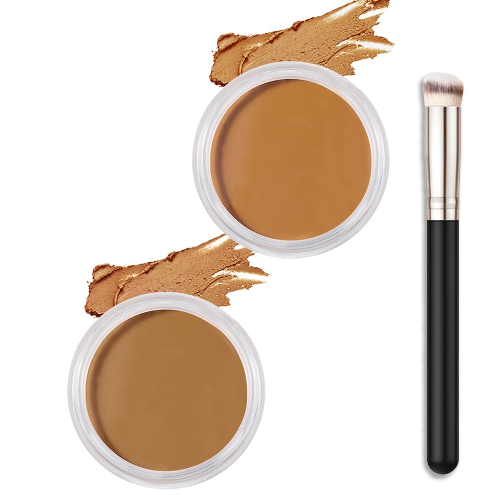 Kaely 2Pcs Cream Pot Concealer – Full Coverage Set with Under-Eye Brightener (07+08)