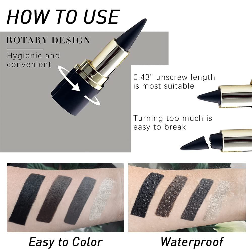 Kaely 4-Piece Gel Eyeliner Pencil Set — Waterproof, Smudge-Proof, Multi-Use