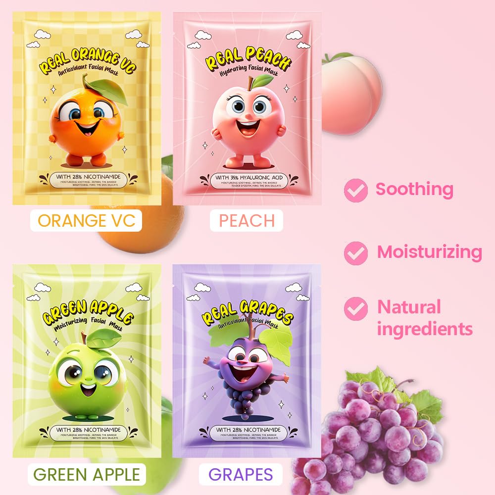 Kaely 40 Pack Kids Face Masks – Spa Day Kit & Party Favors