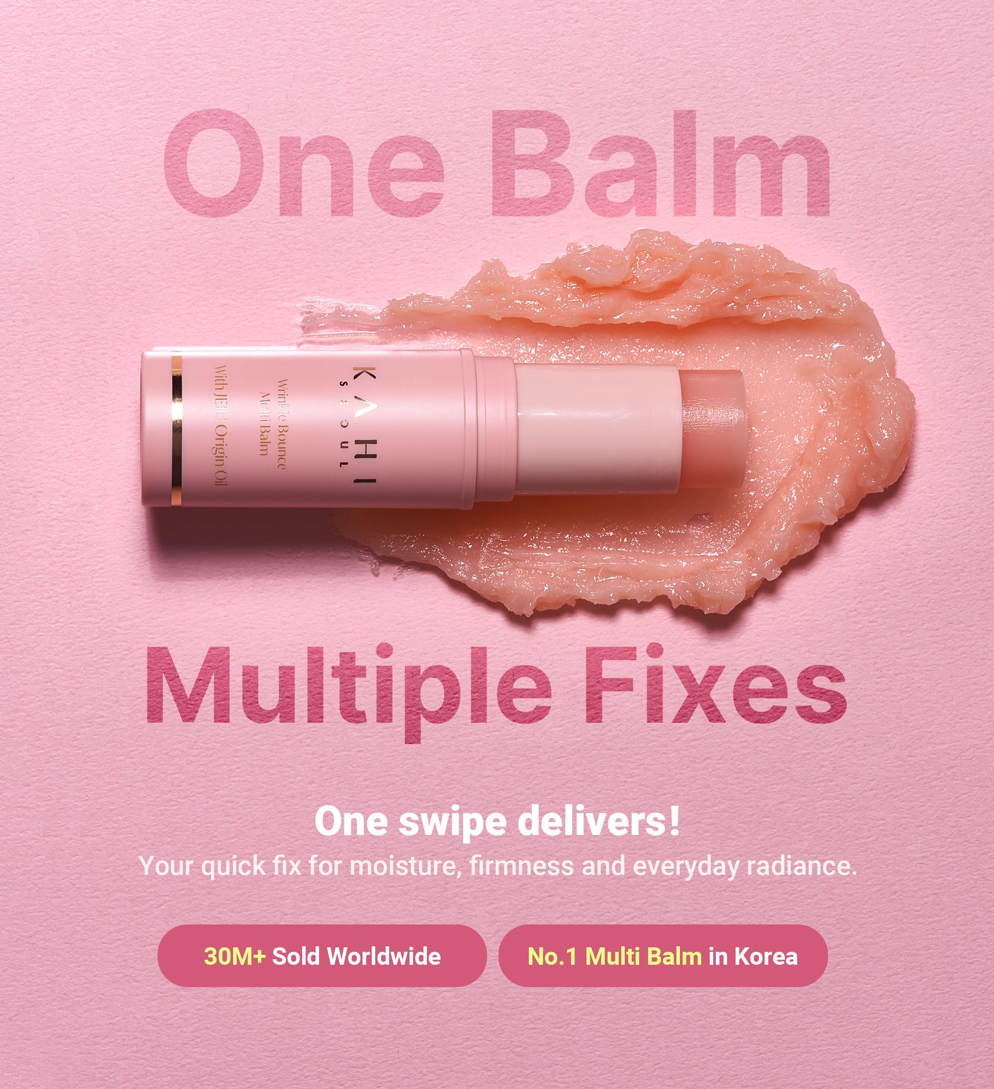 KAHI Wrinkle Bounce Multi Balm Stick – All-in-One Hydration, Primer & Skincare