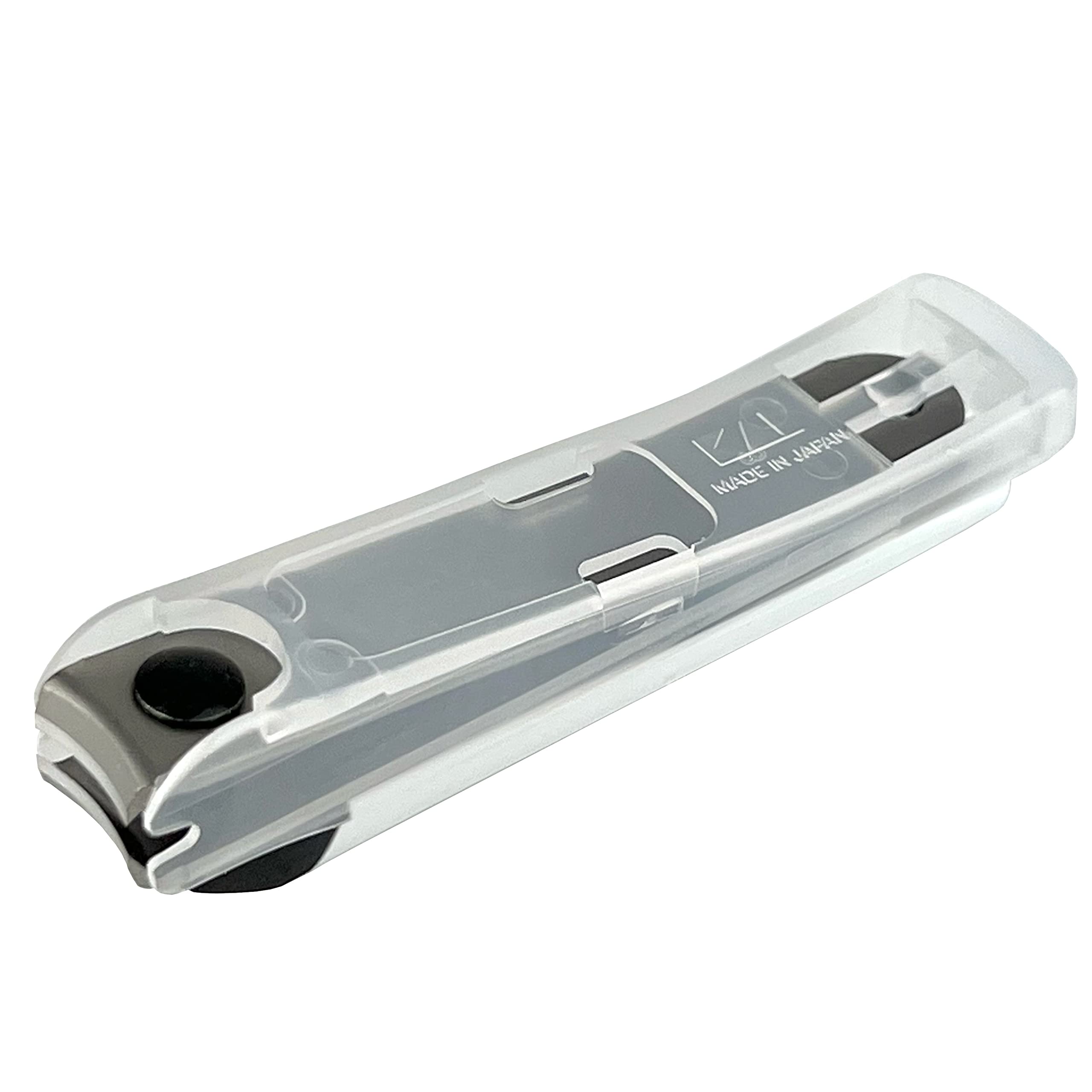 Kai Nail Clippers Type 001S White Stainless Steel with Catcher & File – Made in Japan