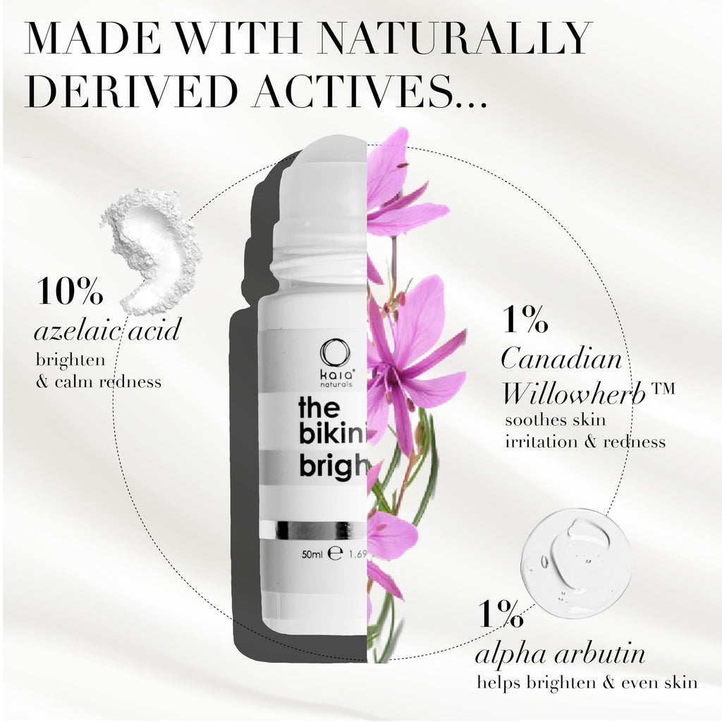 Kaia Naturals Takesumi Bright Bikini Brightening Milk – 10% Azelaic Acid, Alpha Arbutin, Willowherb