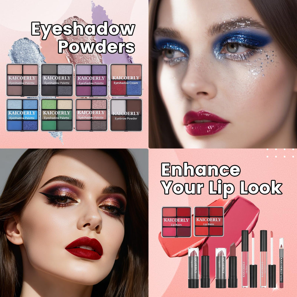 KAICOERLY Makeup Kit for Women & Beginners — All-in-One Case Set for Pros and Travelers