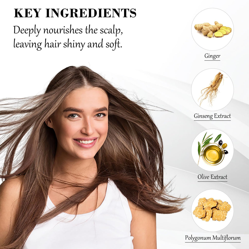 KAISASA Brown Hair Dye Shampoo 3-in-1 | 100% Grey Coverage, Safe Herbal Hair Color for Men & Women
