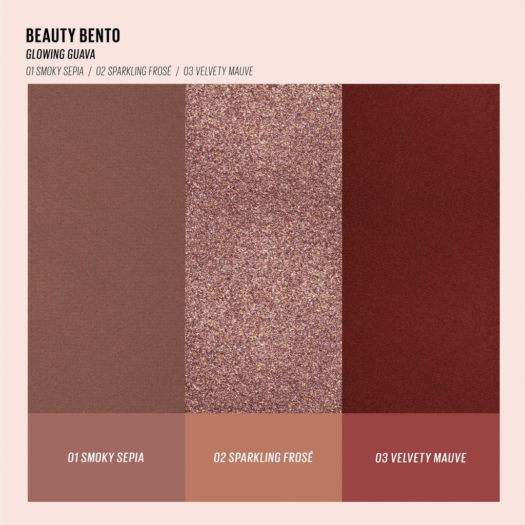 KAJA Beauty Bento 07 Glowing Guava – 3-Color Eyeshadow Palette | K-Beauty Mini, Shimmer & Matte Finishes, Cruelty-Free, 0.03 oz
