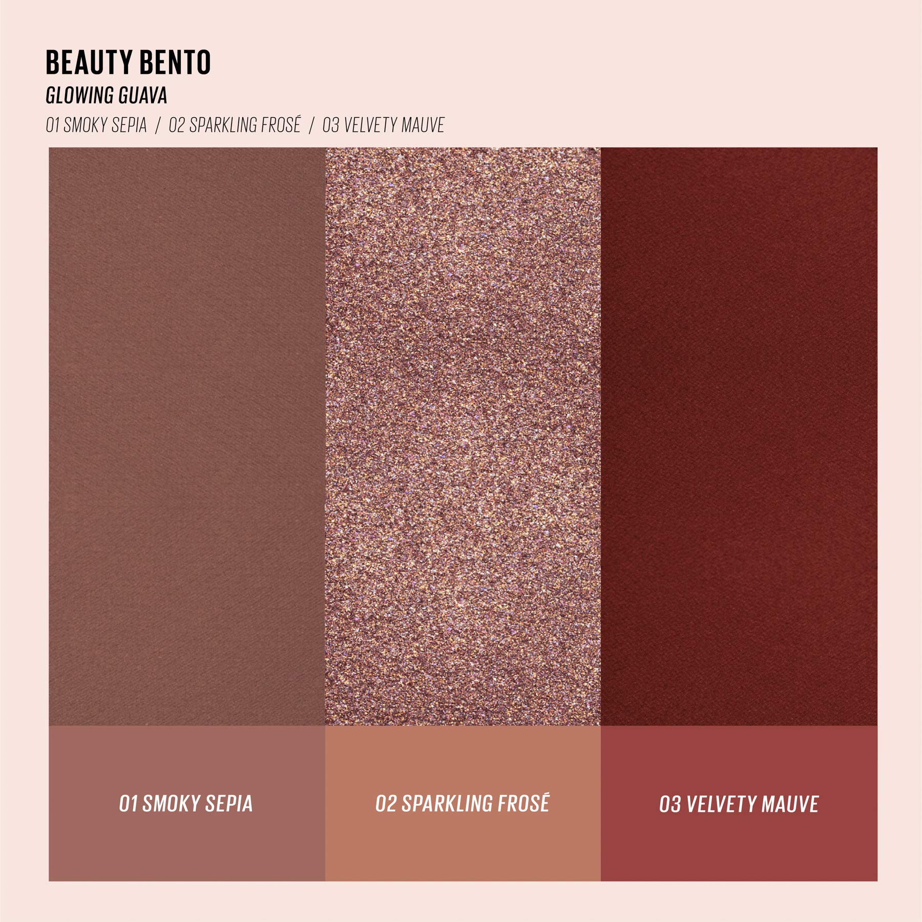 KAJA Beauty Bento 07 Glowing Guava – 3-Color Eyeshadow Palette | K-Beauty Mini, Shimmer & Matte Finishes, Cruelty-Free, 0.03 oz