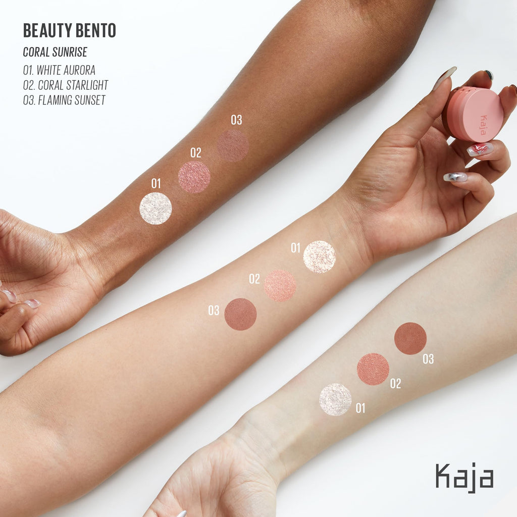 Kaja Beauty Bento Collection Coral Sunrise 18 Coral Peach – Chrome, Shimmer & Matte