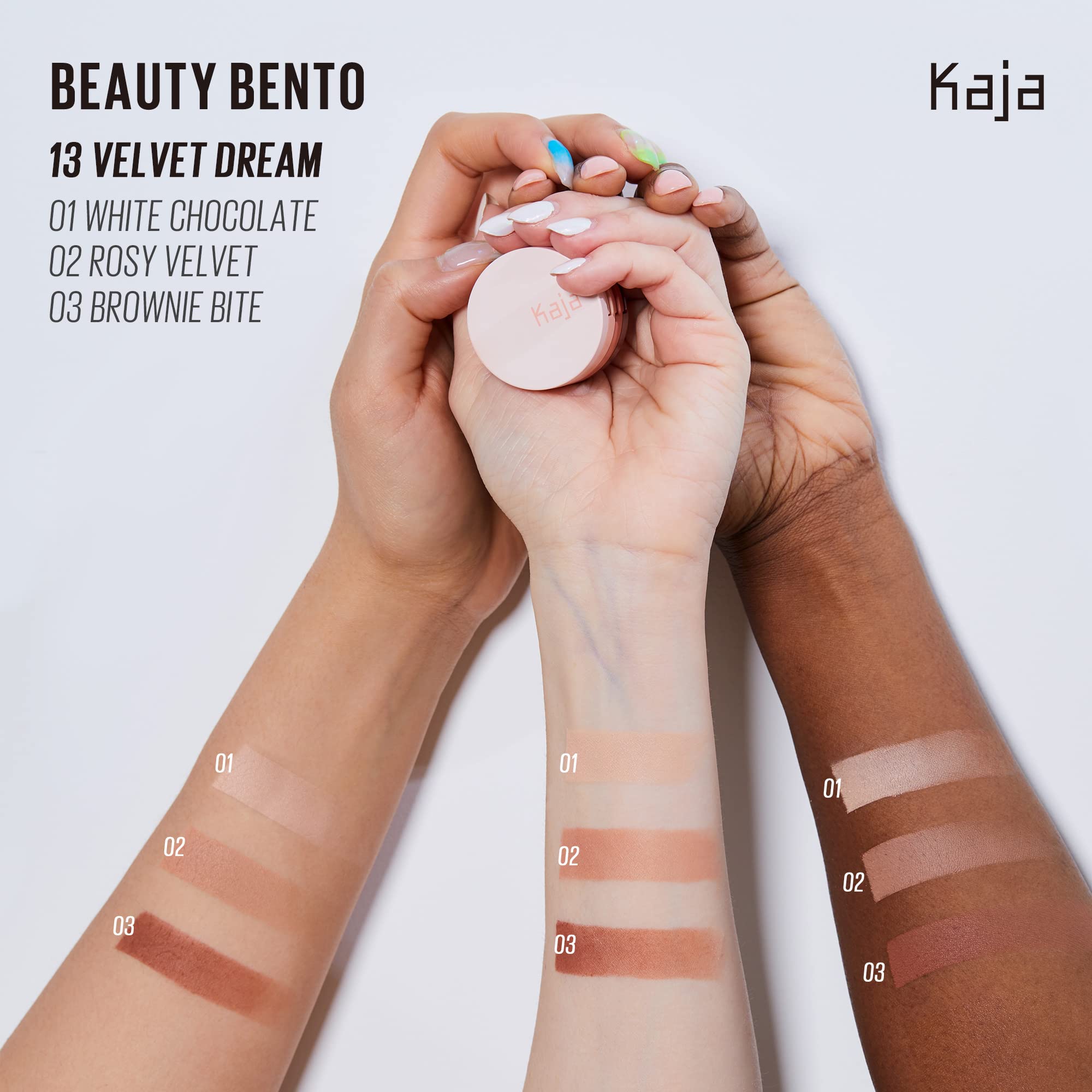 KAJA Beauty Bento Collection: Bouncy Eyeshadow Trio in Burnt Sandy Brown Tones | Travel Size 0.03 oz