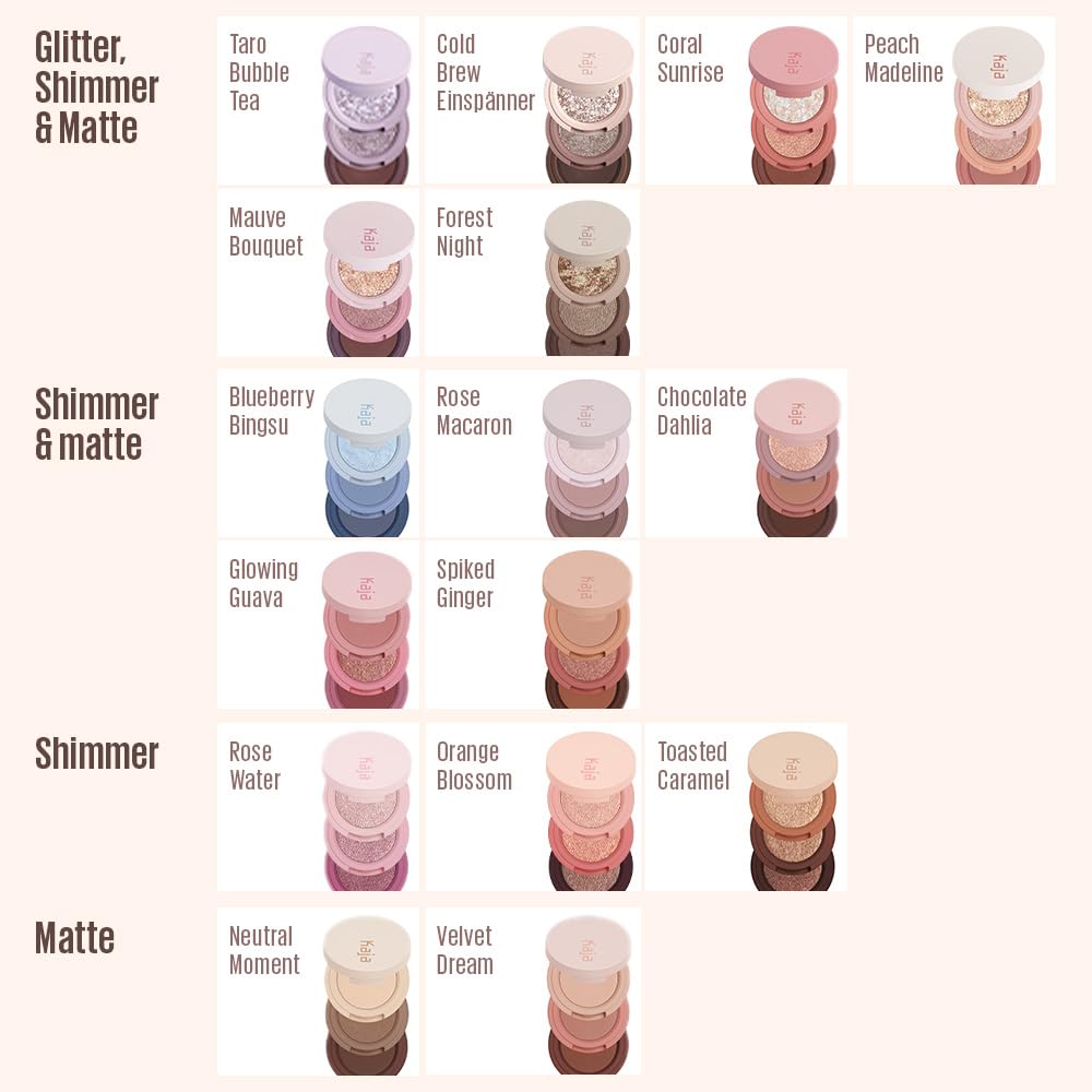 Kaja Beauty Bento Collection: Glitter, Shimmer & Matte - 20 Taro Bubble Tea, Mute Lavender