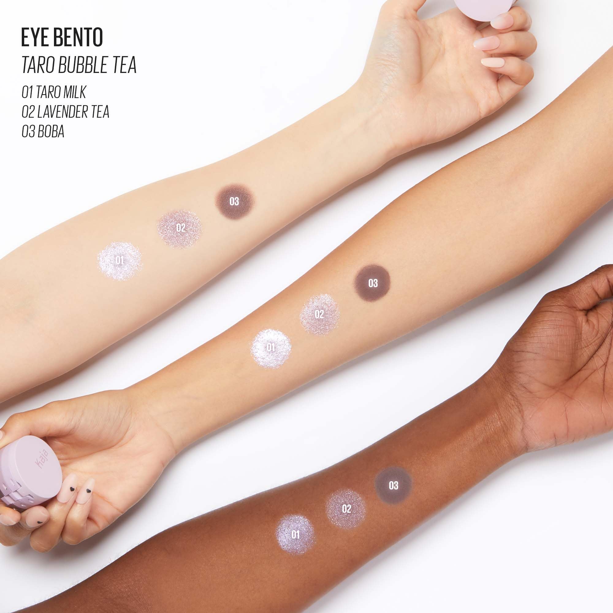 Kaja Beauty Bento Collection: Glitter, Shimmer & Matte - 20 Taro Bubble Tea, Mute Lavender