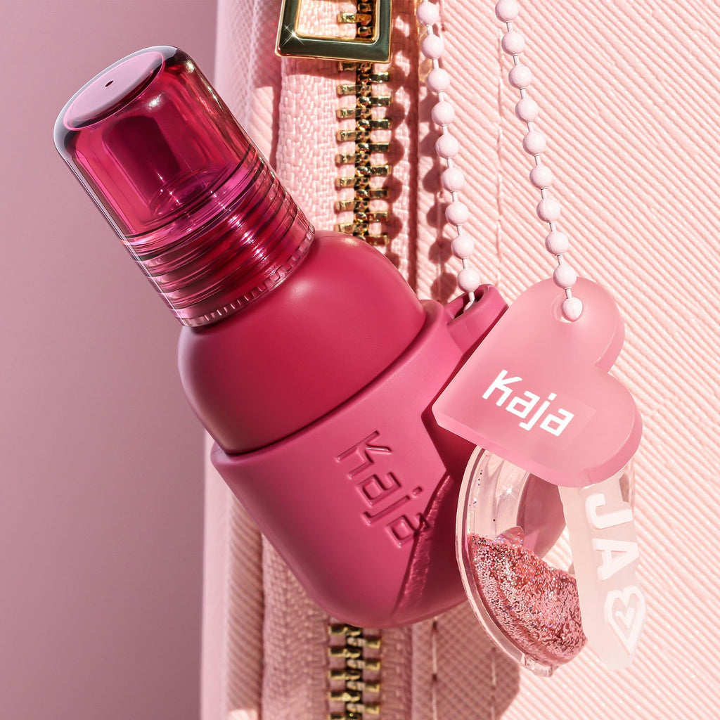 KAJA Jelly Charm 01 Cherry Spritz Lip & Blush Glazed Keychain Stain | Hydrating, Long-Lasting Tint