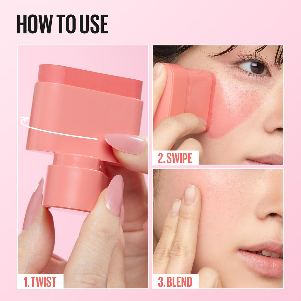 KAJA Dewy Bar 01 Berry Sparkler – 2-in-1 Creamy Blush & Lip Balm, 10g