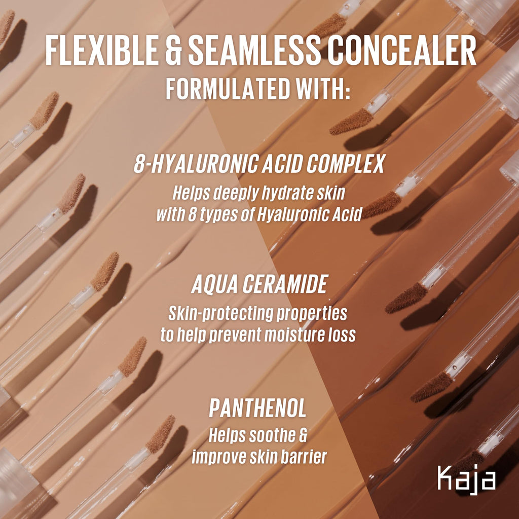 KAJA Don't Settle Concealer Banana Milk 02 – Hydrating, Buildable, Lightweight Under-Eye Coverage (0.21 oz)