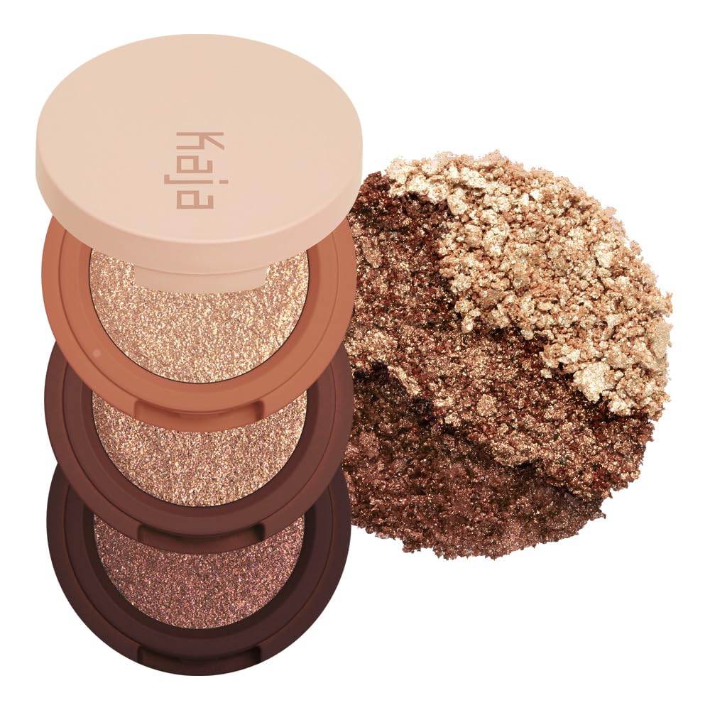 KAJA Eye Bento Collection - Bouncy Eyeshadow Trio in Gilded Bronze Tones | Toasted Caramel 03 Travel Size (0.03 oz) | Allure Best of Beauty 2019