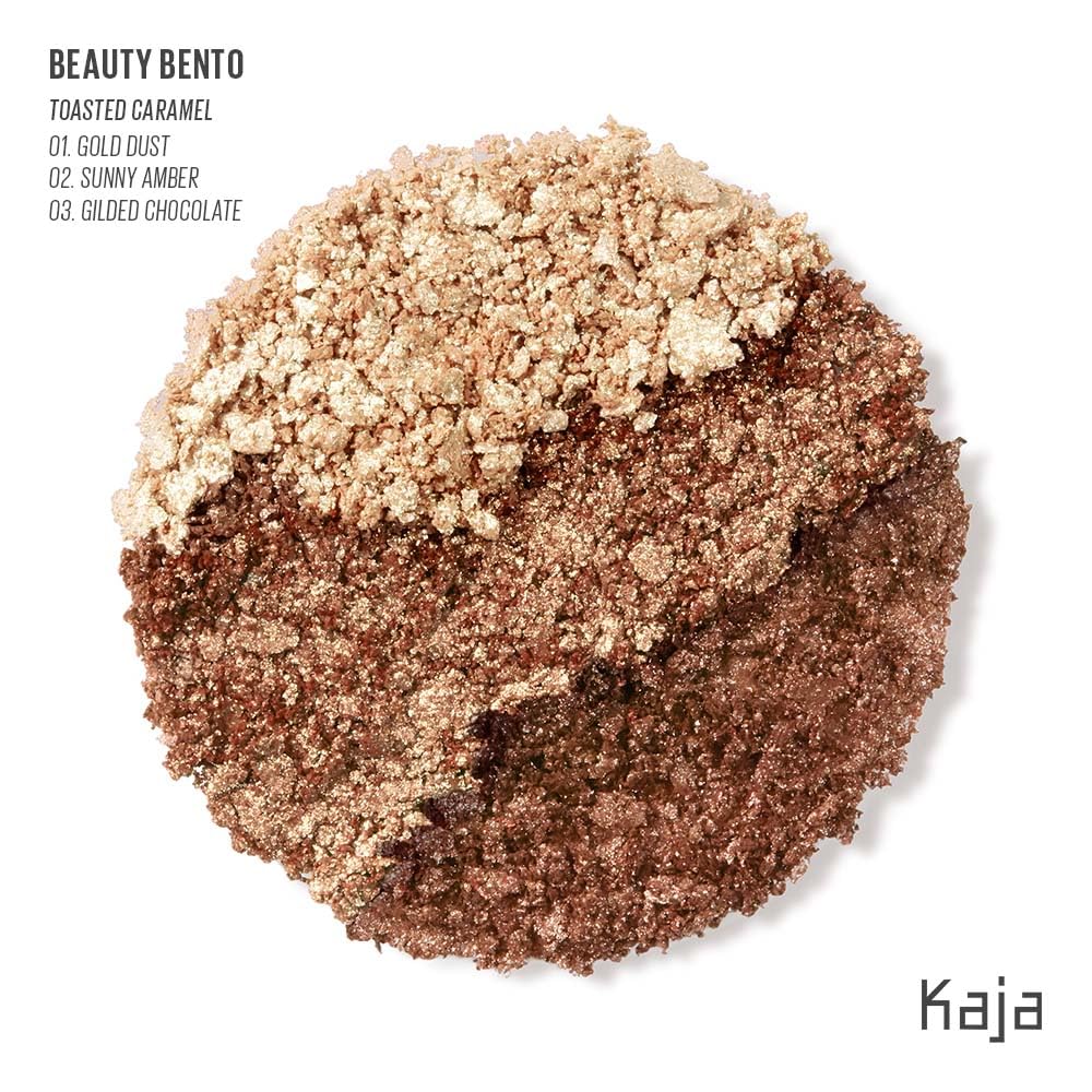 KAJA Eye Bento Collection - Bouncy Eyeshadow Trio in Gilded Bronze Tones | Toasted Caramel 03 Travel Size (0.03 oz) | Allure Best of Beauty 2019