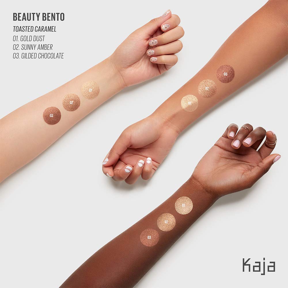 KAJA Eye Bento Collection - Bouncy Eyeshadow Trio in Gilded Bronze Tones | Toasted Caramel 03 Travel Size (0.03 oz) | Allure Best of Beauty 2019