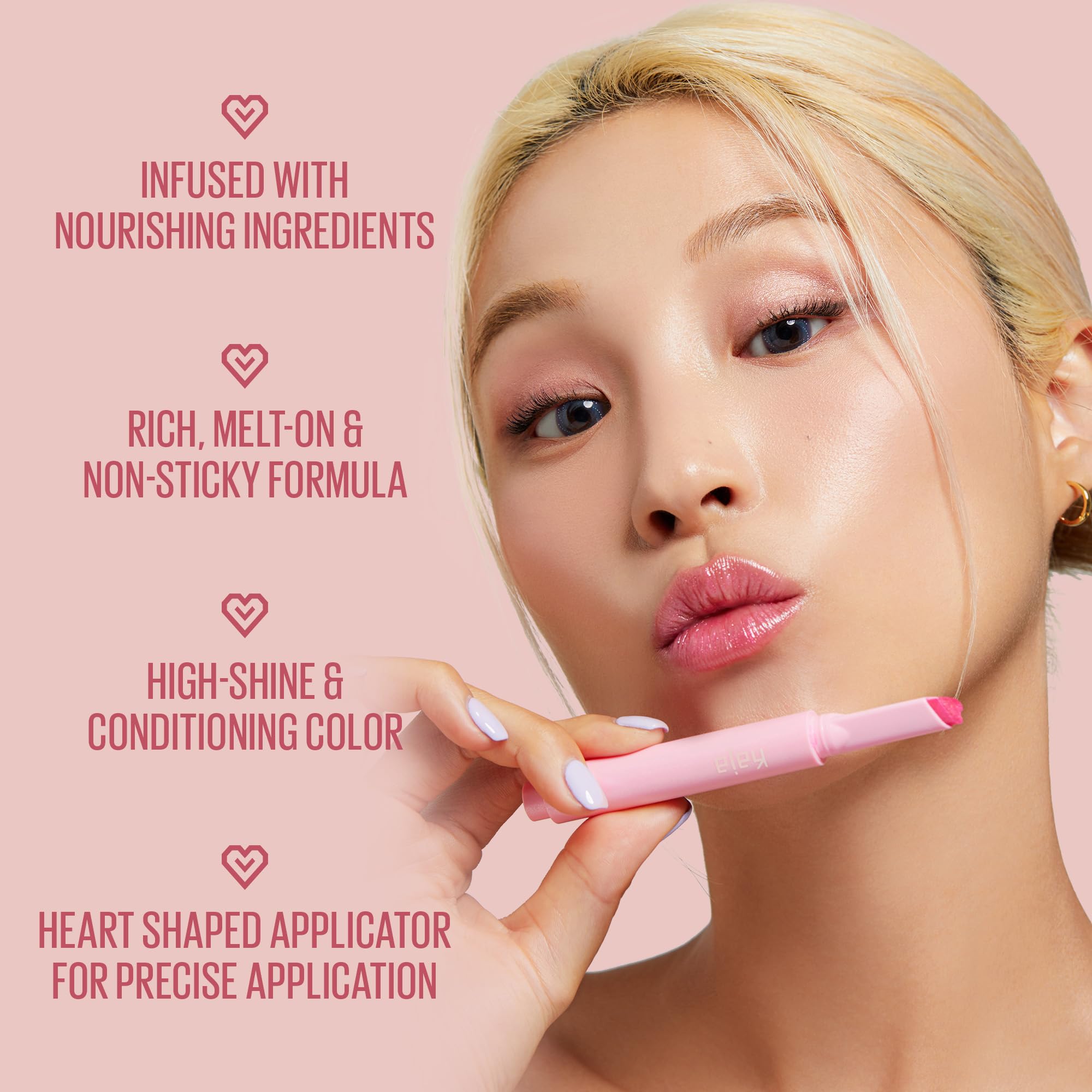KAJA Heart Melter Lip Gloss - High Shine Nude Pink 05 Hunny Bun (0.04 oz)