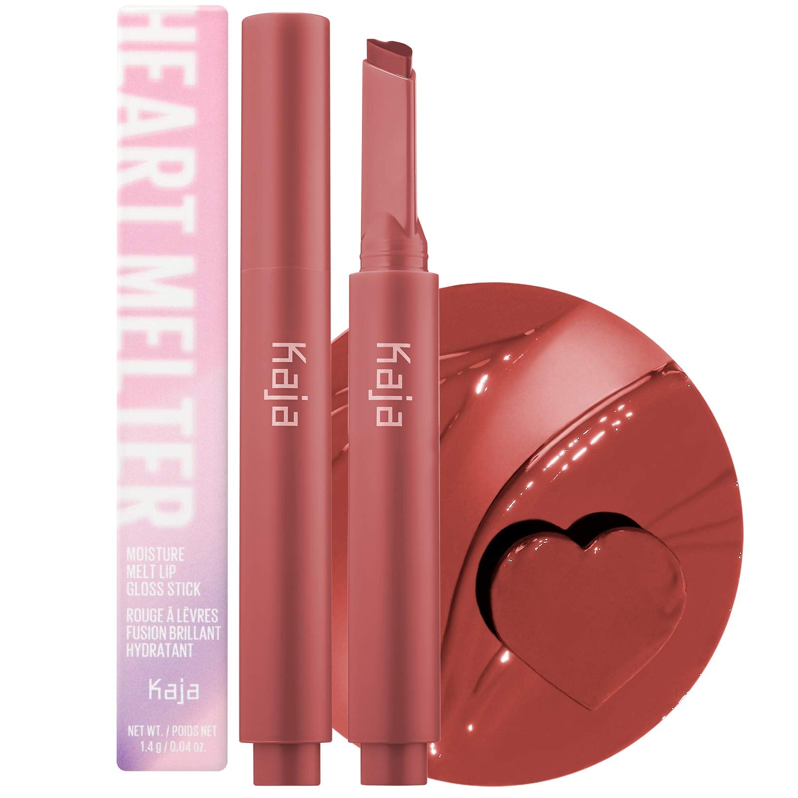 KAJA Heart Melter Lip Gloss - High Shine Nude Pink 05 Hunny Bun (0.04 oz)