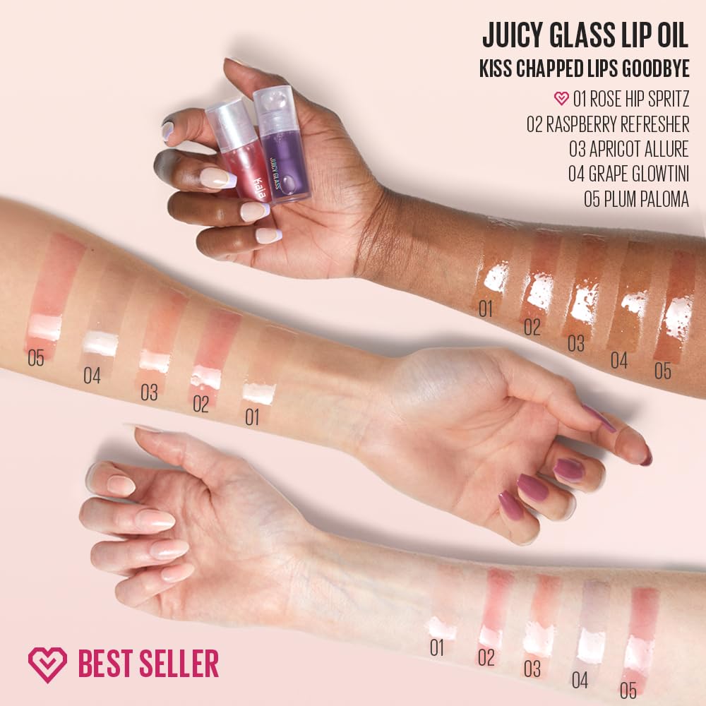 Kaja Juicy Glass Lip Oil 02 Raspberry Refresher | Hydrating, Lightweight Lip Plumper