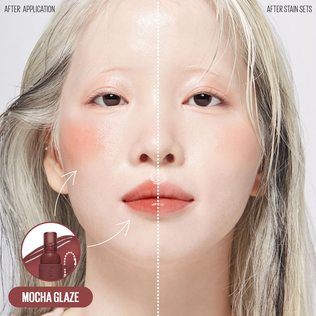 Kaja Lip & Blush Glazed Keychain Stain Jelly Charm 06 Mocha Glaze – Hydrating, Long-Lasting Lip Tint