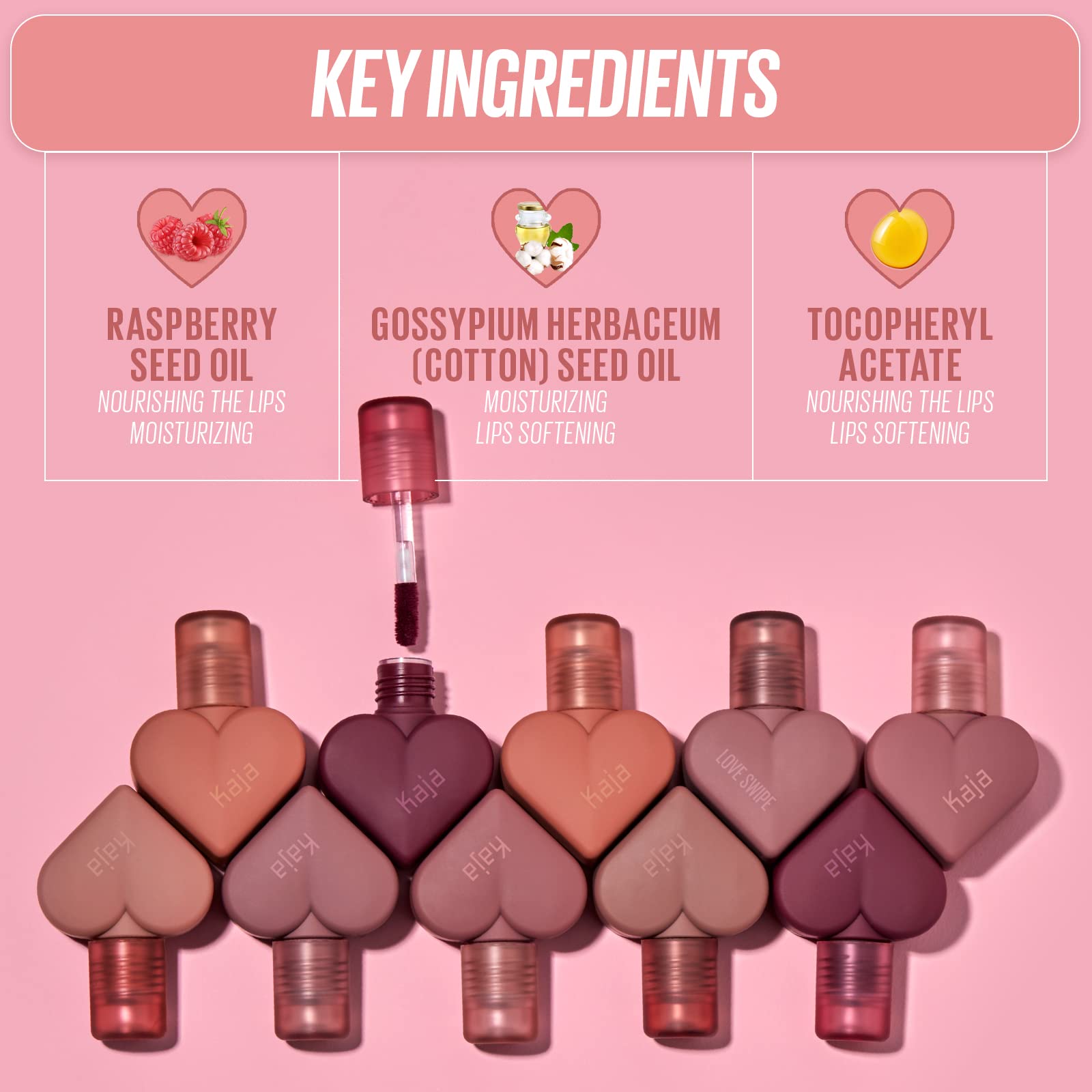 Kaja Lip Mousse Love Swipe 05 I'm Melting | Buildable Velvet Finish with Raspberry Seed Oil & Vitamin E | 0.22 oz
