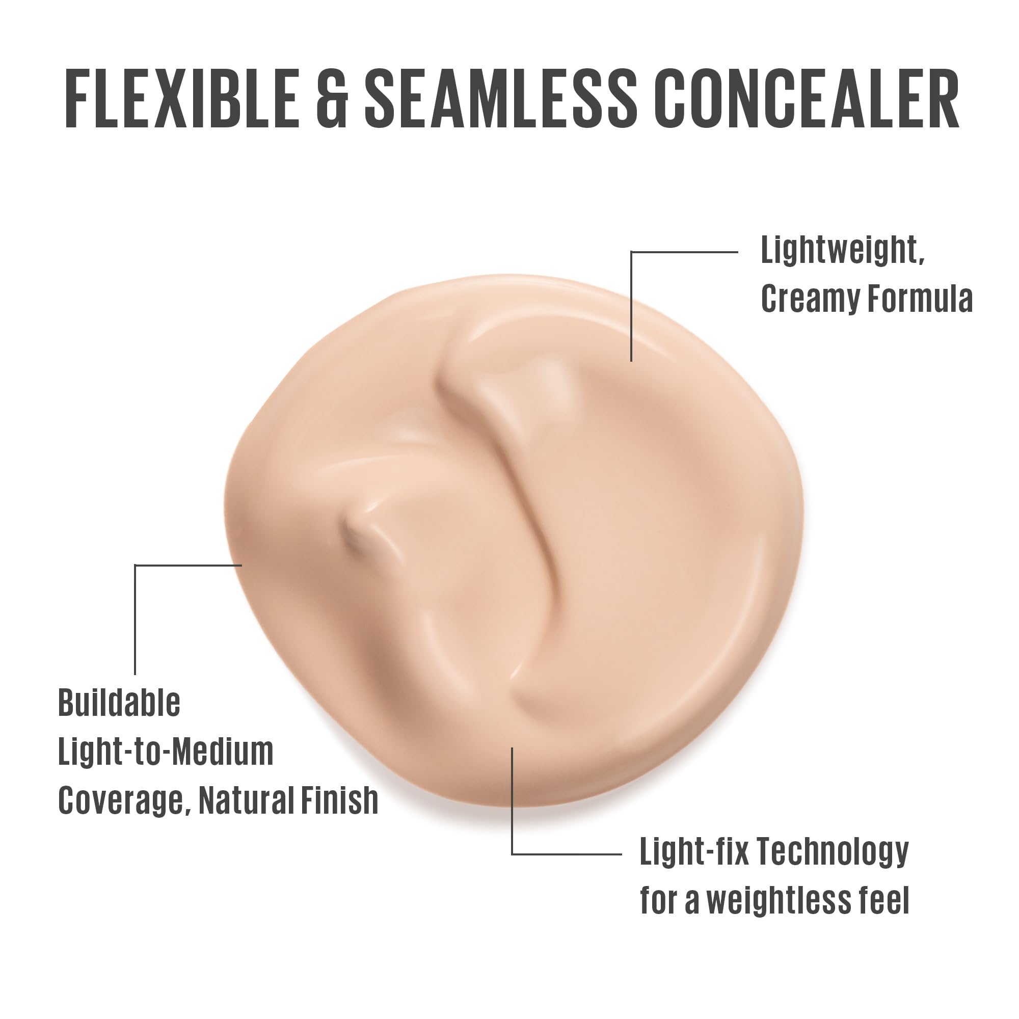 Kaja Liquid Concealer - Don't Settle | Buildable, Lightweight Coverage 03 Mooncake 0.21 oz