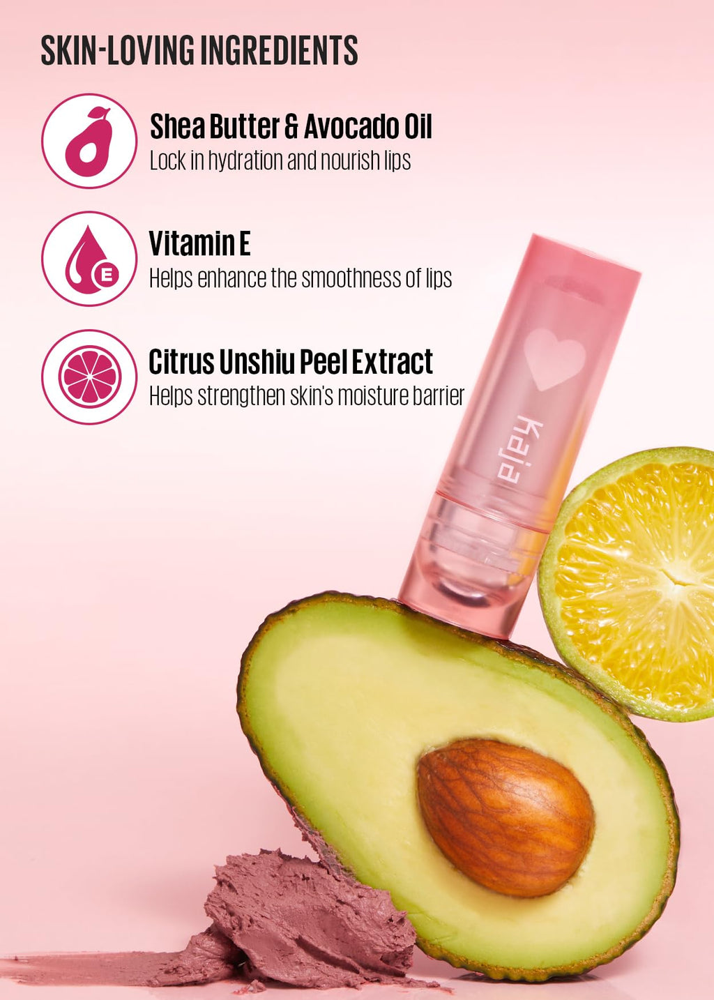 KAJA Love Blur Lip Balm 05 My Heart – Semi-Matte Daily Color Lip Balm with Shea Butter & Avocado Oil