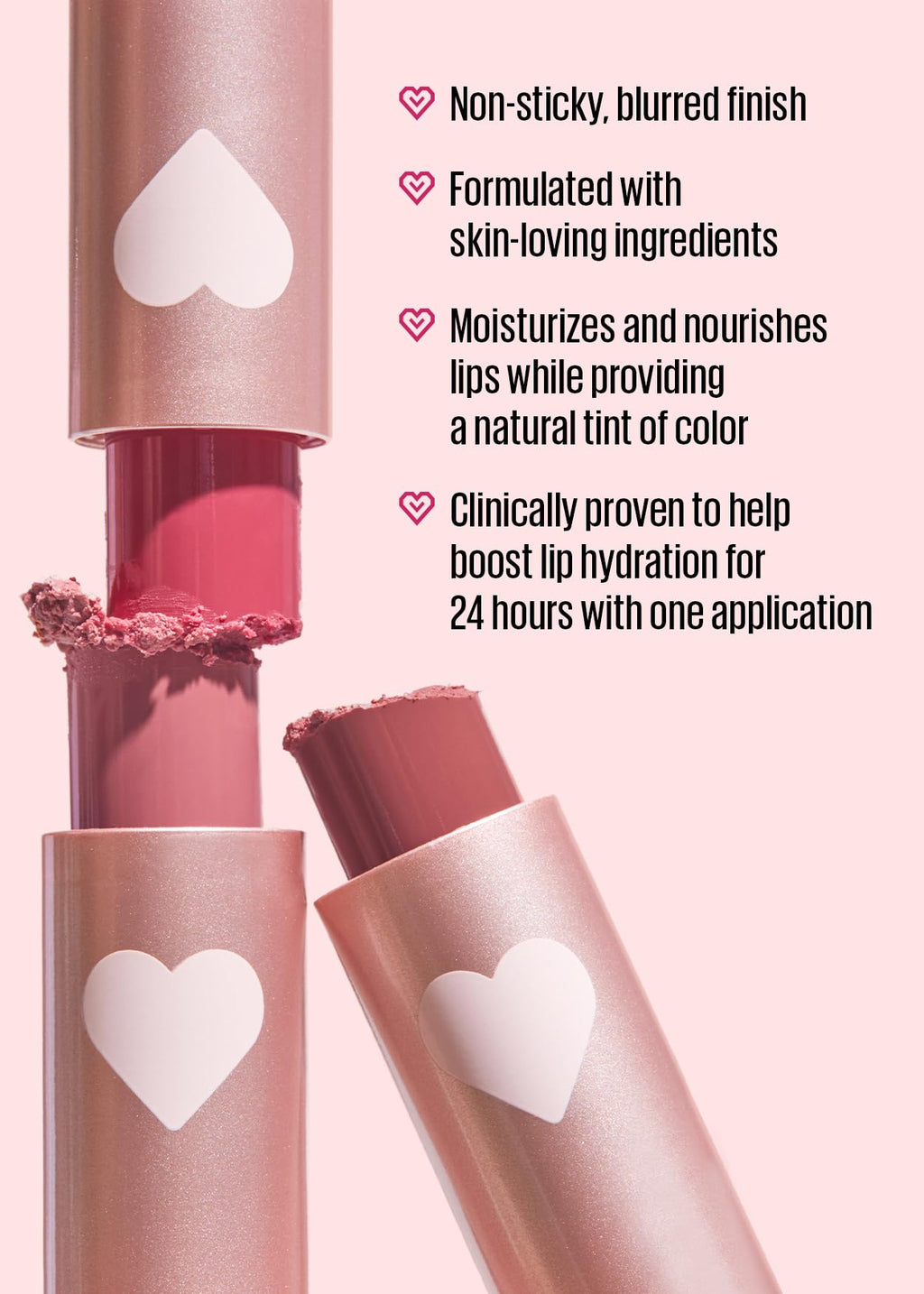 KAJA Love Blur Lip Balm 05 My Heart – Semi-Matte Daily Color Lip Balm with Shea Butter & Avocado Oil