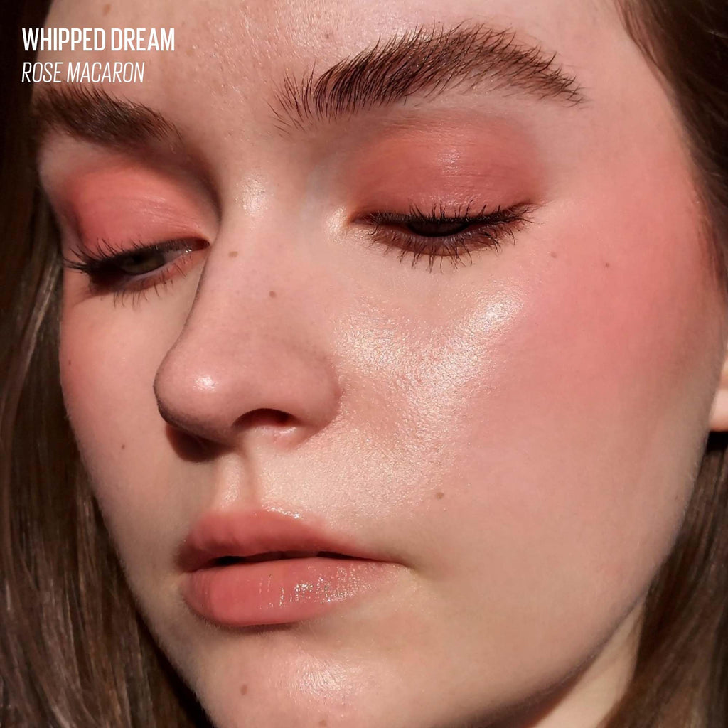 KAJA Whipped Dream: Multi-Purpose Liquid Eyeshadow & Blush in Rose Macaron | Buildable, Blendable, Airy Semi-Matte Finish